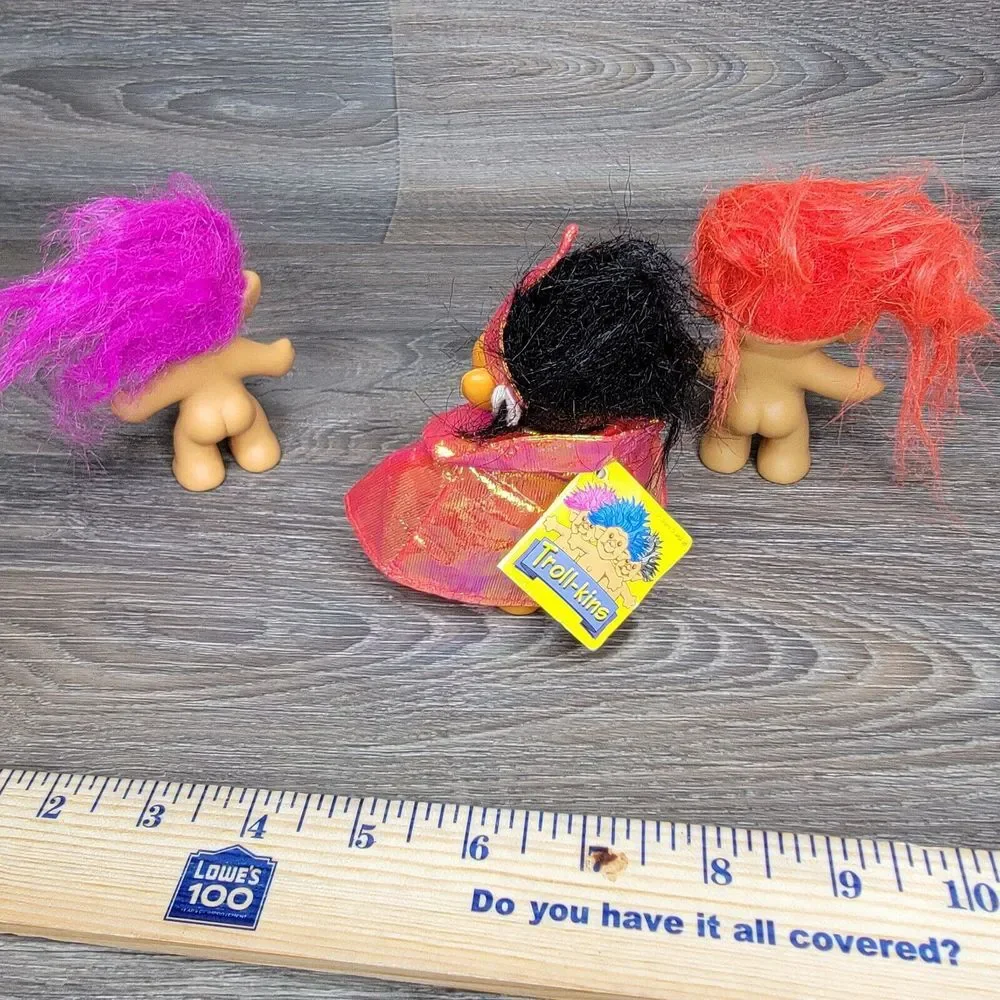 Vtg‎ Troll Doll Troll-Kins Lot of 3 Outfit Toy RUSS Trolls Male Dress Up